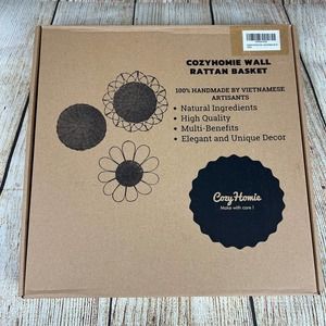 Round Wicker Hanging Wall Decor - Set of 3, Natural, New